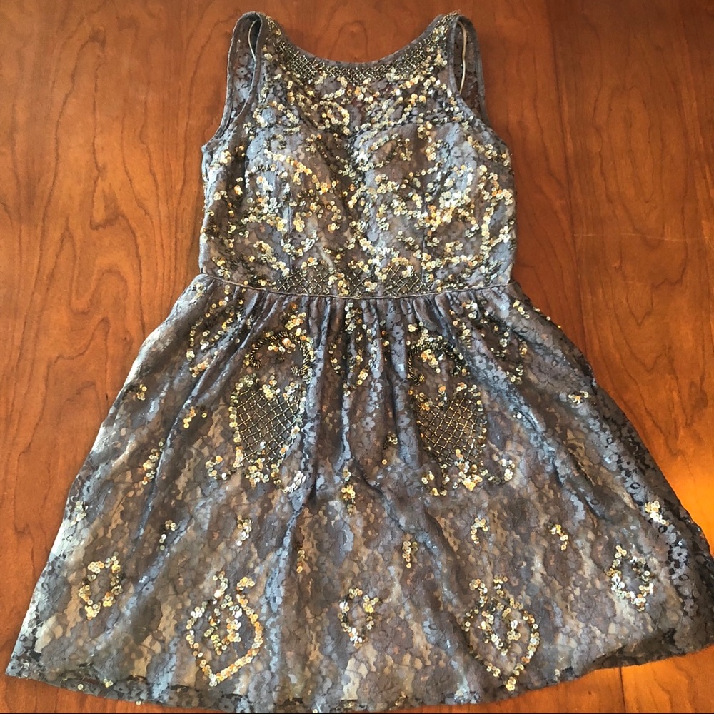 Aidan Mattox Elegant Sequin Beaded Cocktail Dress
